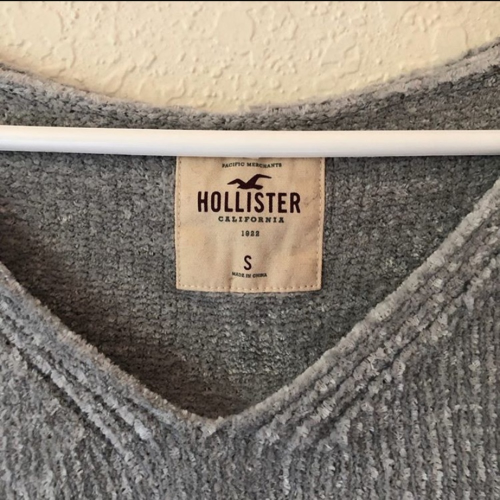 Gray fuzzy sweater